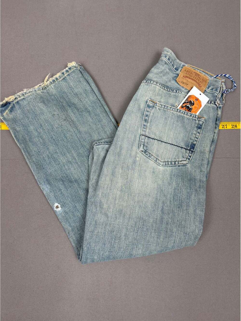 Vintage Abercrombie & Fitch low-rise bootcut jeans in classic blue denim 30X30
